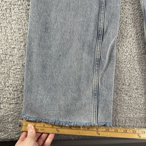 MNG Mango Jeans Womens 2 Wide Leg High Waisted Relaxed Raw Hem 26x31 - Picture 6 of 10